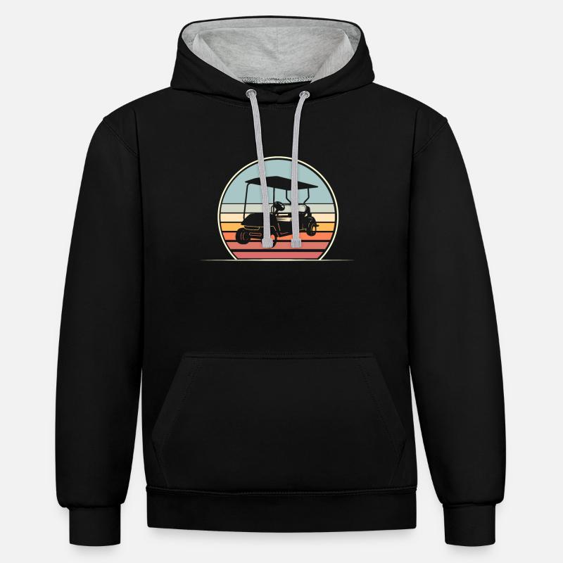 Golf Golfeur - Sweat à capuche contrasté - noir/gris chiné