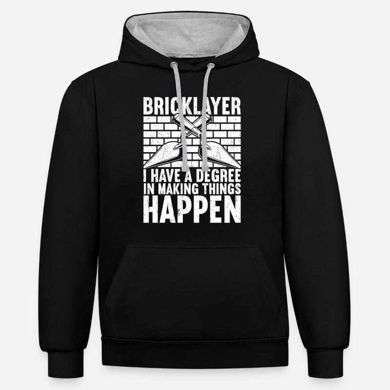 Bricklayer Brick Layer Brickmason Mason - Contrast hoodie - black/heather grey