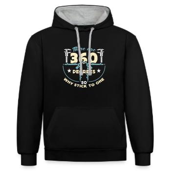 Architecture There Are 360 Degrees Architectural - Kontrast-Hoodie - Schwarz/Grau meliert - Vorne - Anna (173cm) & Nico (186cm)