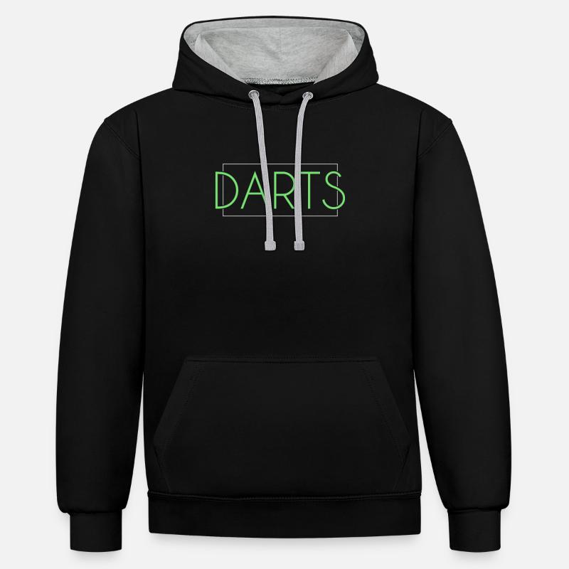 Lettrage de fléchettes - Sweat à capuche contrasté - noir/gris chiné