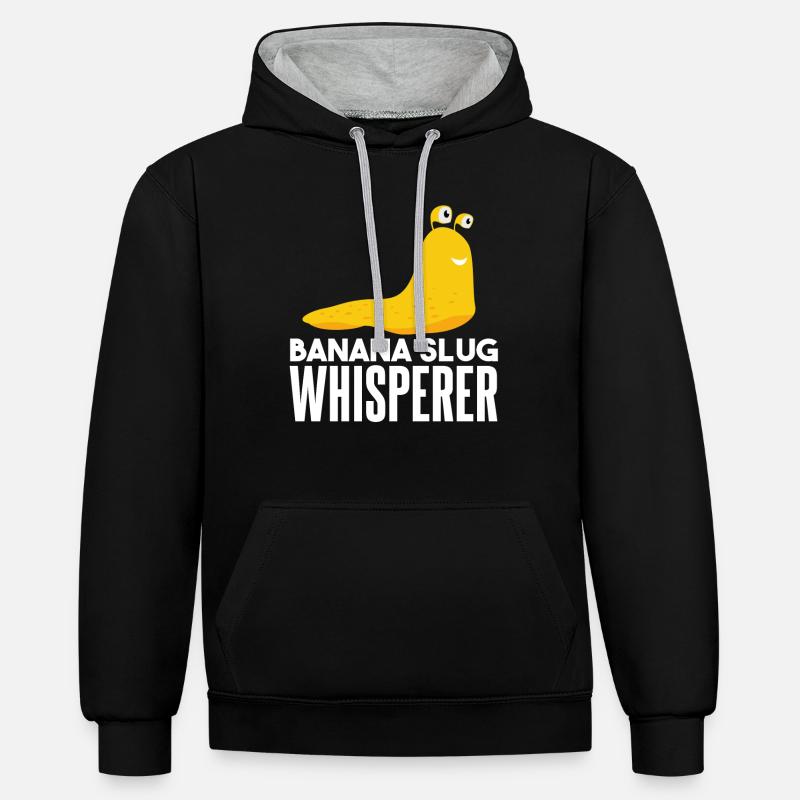 Chuchoteur de limaces de banane - Sweat à capuche contrasté - noir/gris chiné