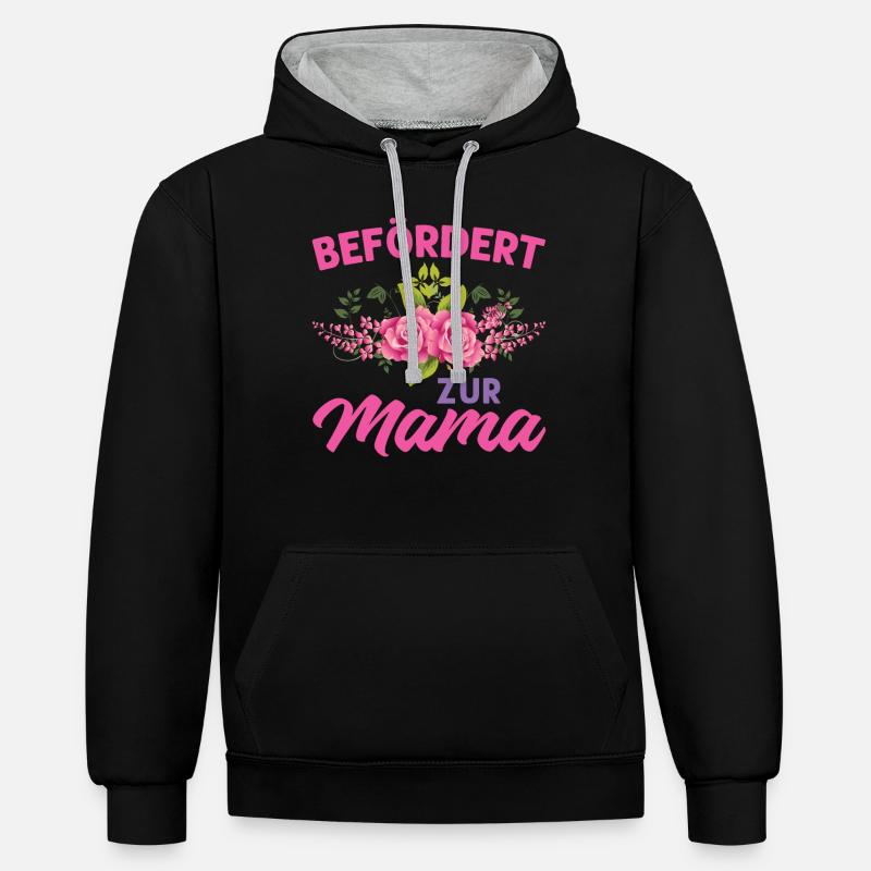 Mutter Mama Tochter Geschenk - Kontrast-Hoodie - Schwarz/Grau meliert