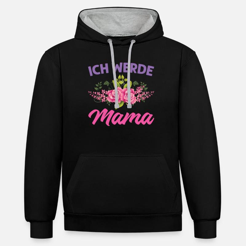 Mutter Mama Tochter Geschenk - Kontrast-Hoodie - Schwarz/Grau meliert
