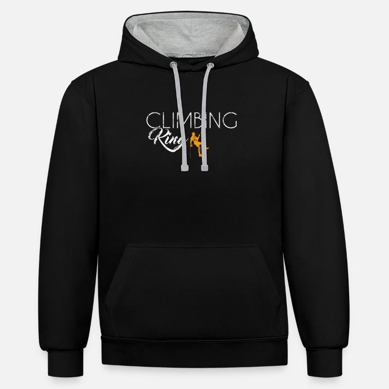 Roi de l’escalade - Sweat à capuche contrasté - noir/gris chiné