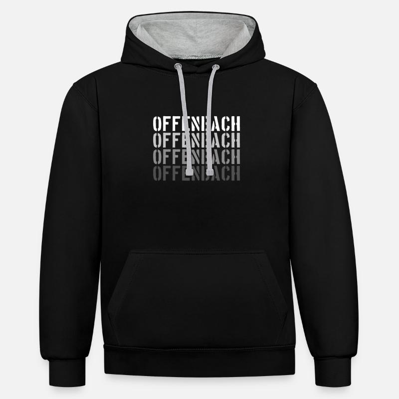 Offenbach - Sweat à capuche contrasté - noir/gris chiné