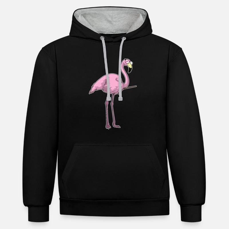 Flamingo Teacher Pointer - Sweat à capuche contrasté - noir/gris chiné