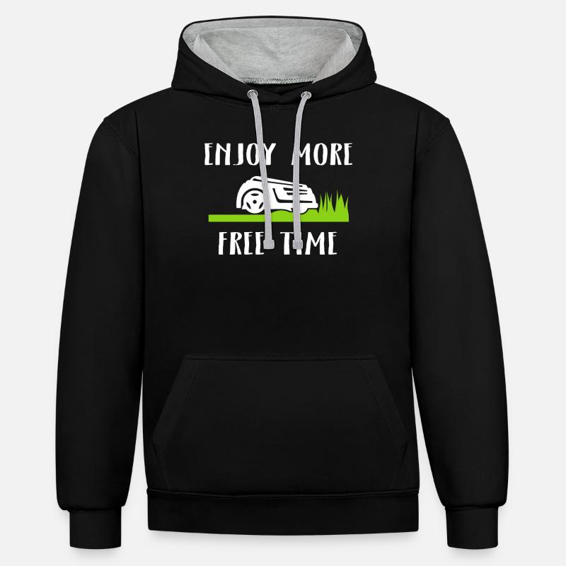 Tondeuse robot Robot tondeuse - Sweat à capuche contrasté - noir/gris chiné
