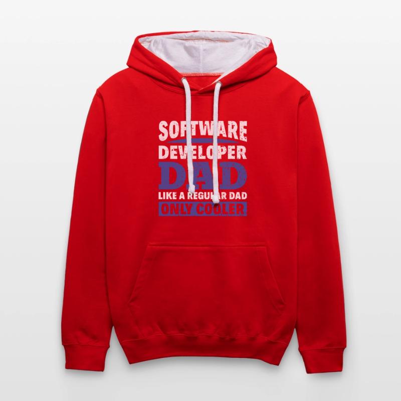 Software Developer Dad - Software Programmer Contrast hoodie