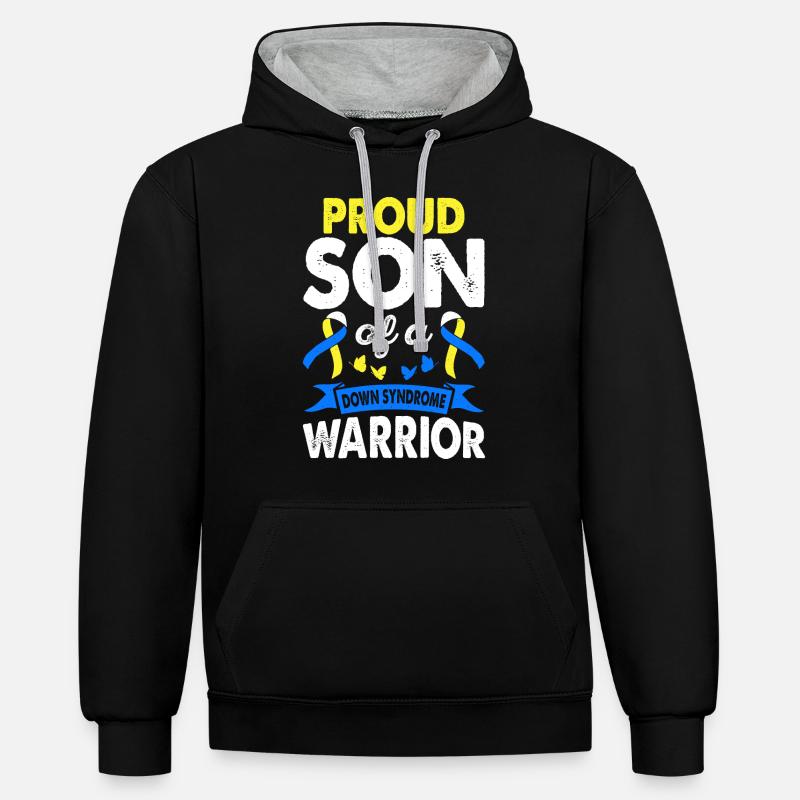 Fils de - Sweat à capuche contrasté - noir/gris chiné