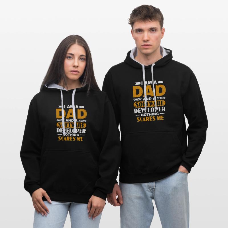 Software Developer Dad - Software Programmierer Kontrast-Hoodie