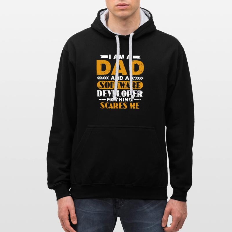 Software Developer Dad - Software Programmierer Kontrast-Hoodie