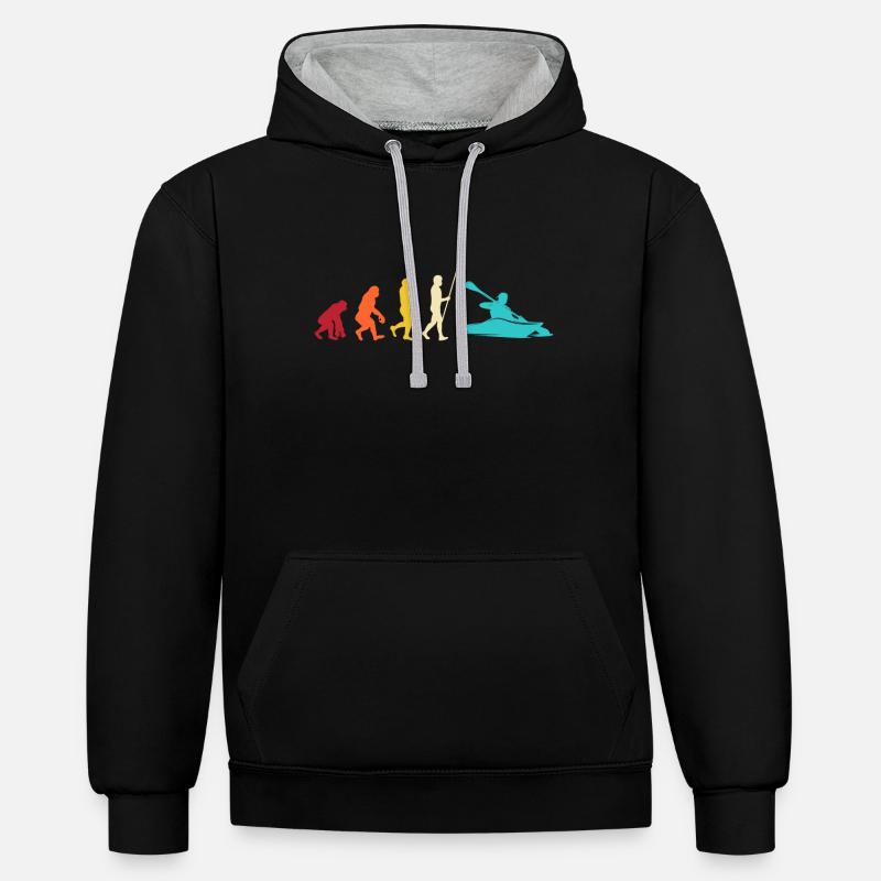 Kayaking Evolution Kayak - Kontrast-Hoodie - Schwarz/Grau meliert