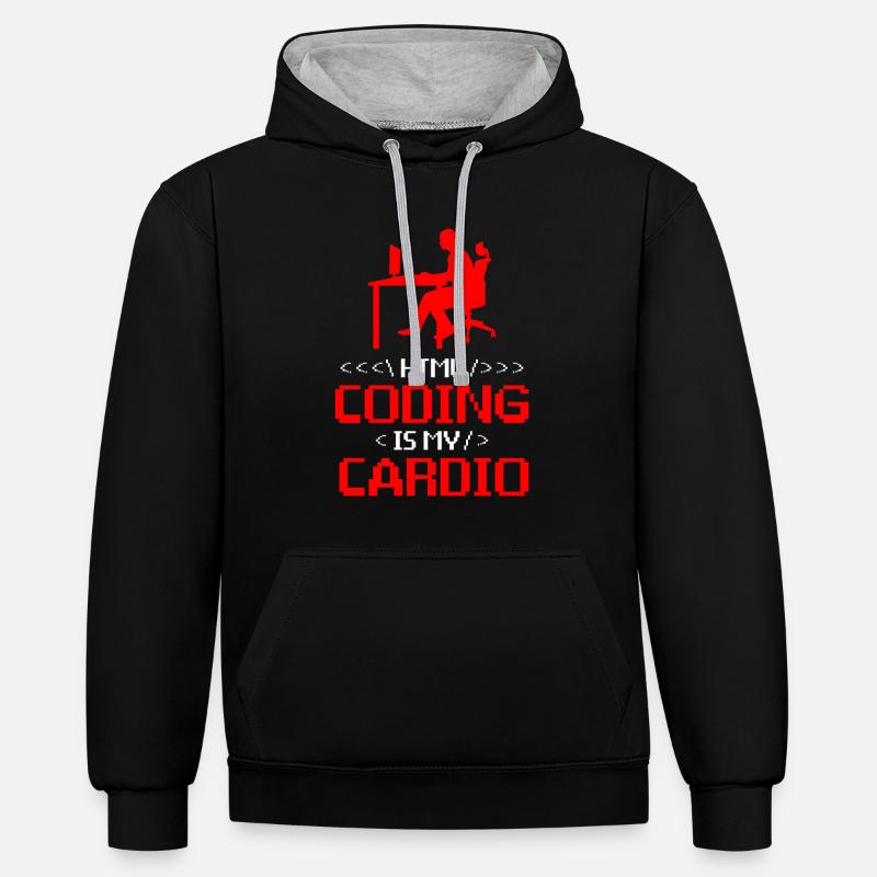 Webentwickler Website-entwicklung It-programmierer - Kontrast-Hoodie - Schwarz/Grau meliert