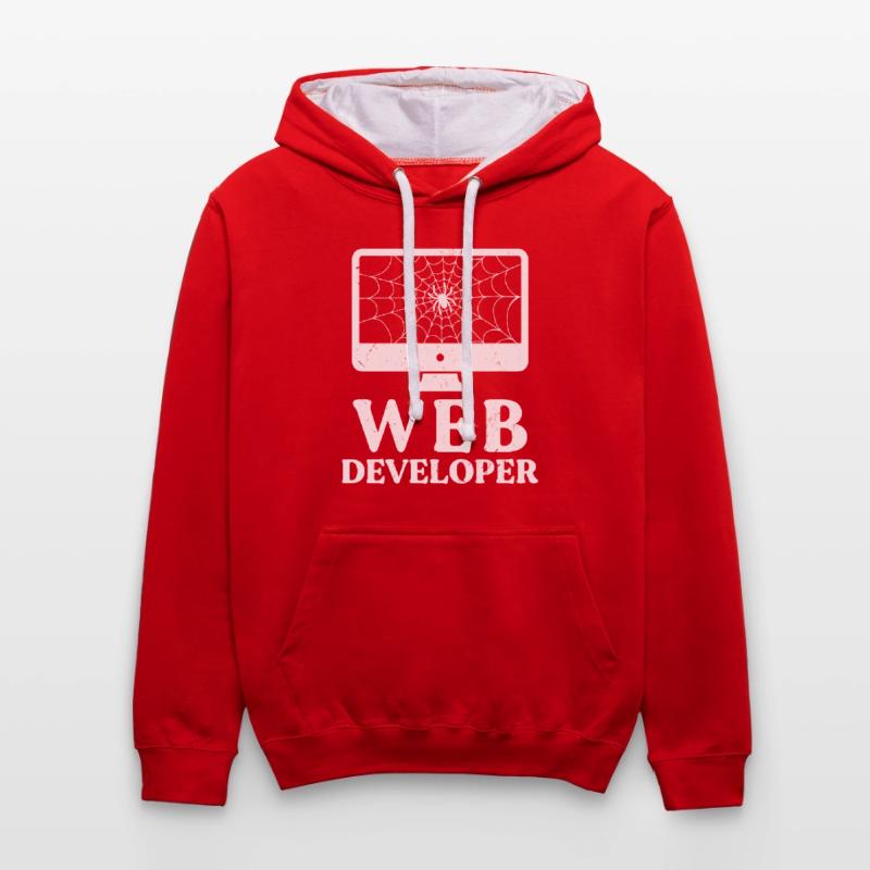 Web Developer Website Development IT Programmer Contrast hoodie