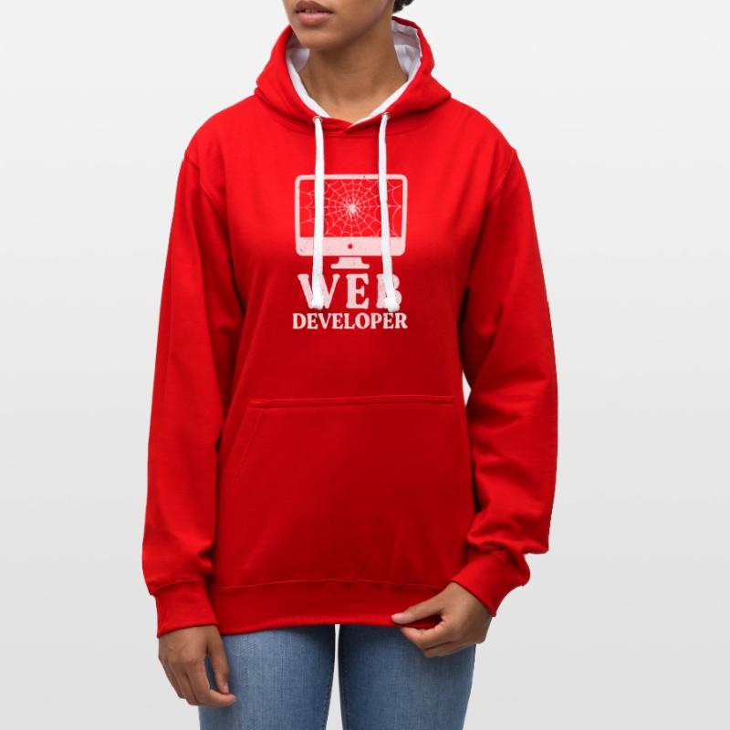 Web Developer Website Development IT Programmer Contrast hoodie
