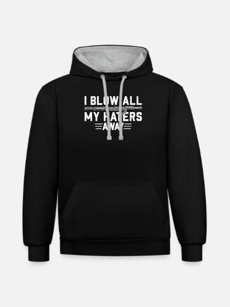 Fagott Fagottist - Kontrast-Hoodie - Schwarz/Grau meliert
