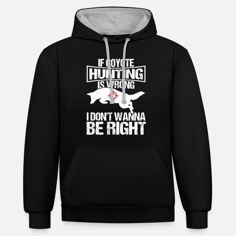 Coyote Hunter Yote - Sweat à capuche contrasté - noir/gris chiné