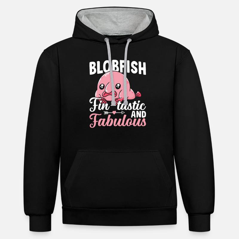 Fin Tactic Blobfish Propriétaire - Sweat à capuche contrasté - noir/gris chiné