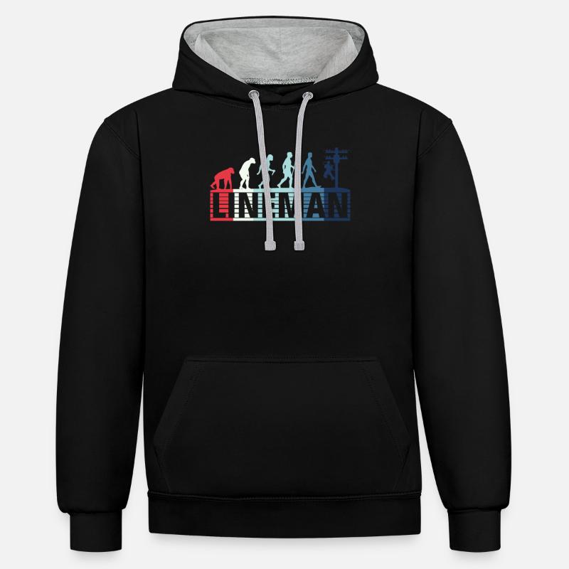 Rétro Electricienne Evolution - - Sweat à capuche contrasté - noir/gris chiné