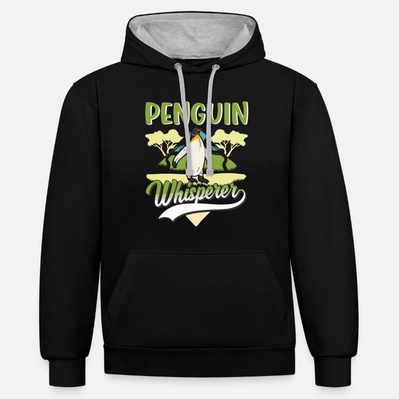 Pingouin Whisperer Pingouin - Sweat à capuche contrasté - noir/gris chiné