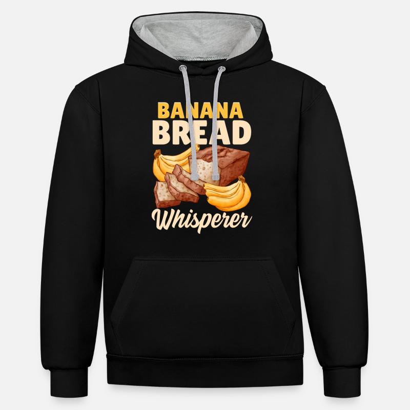 Funny bread baking baker - Contrast hoodie - black/heather grey