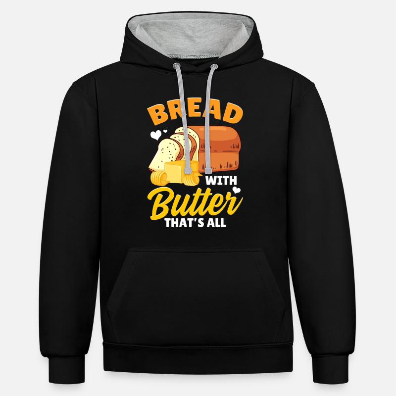 Funny bread baking baker - Contrast hoodie - black/heather grey