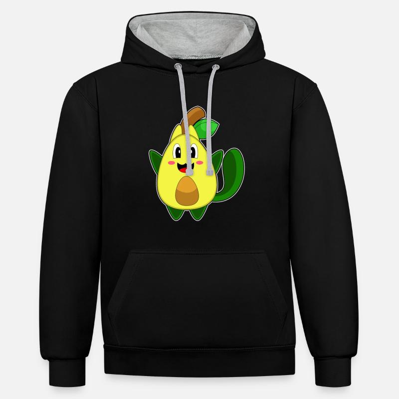 Avocat de chat - Sweat à capuche contrasté - noir/gris chiné