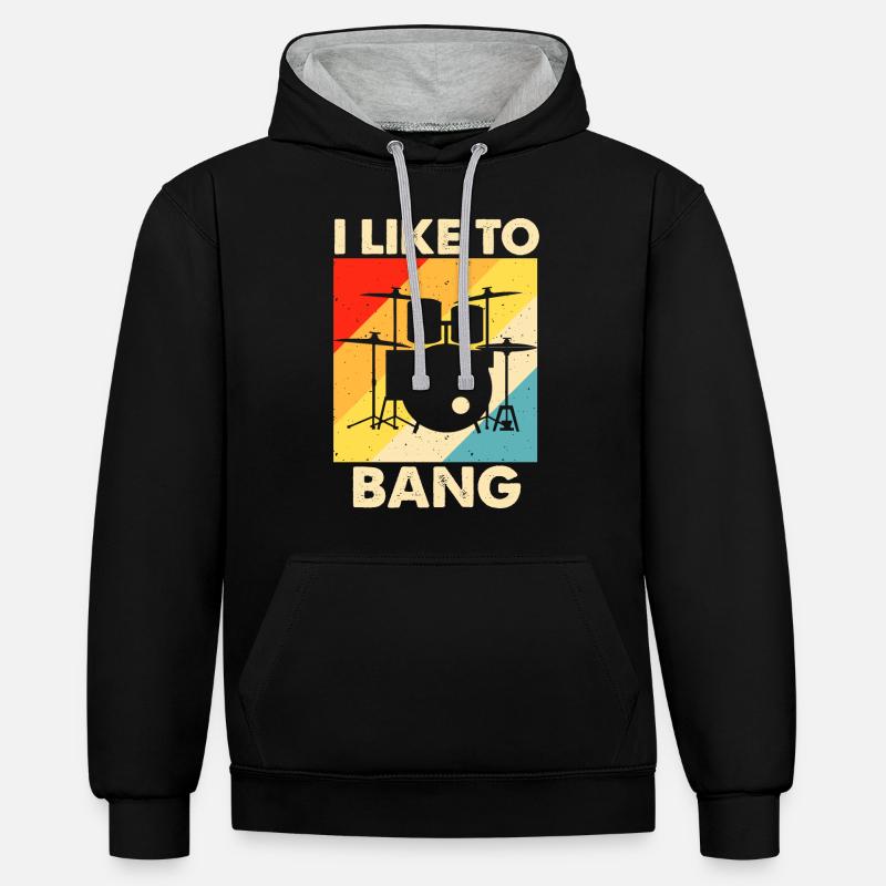 Drums Drummer Drummer - Contrast hoodie - black/heather grey