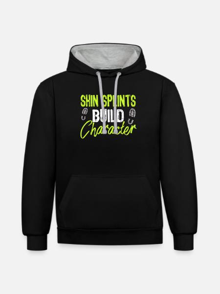 cross country xc-runner - Kontrast-Hoodie - Schwarz/Grau meliert
