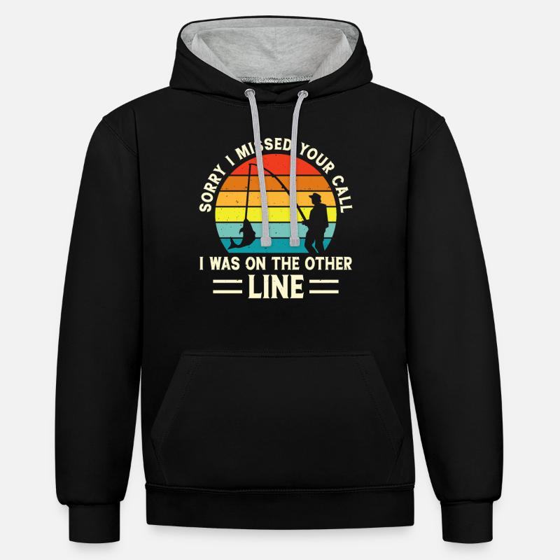 Pêche à la ligne Pêche - Sweat à capuche contrasté - noir/gris chiné