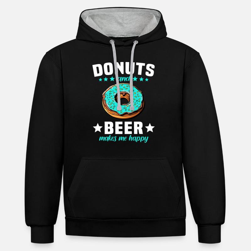 Beignets Beignets Beignets - Sweat à capuche contrasté - noir/gris chiné