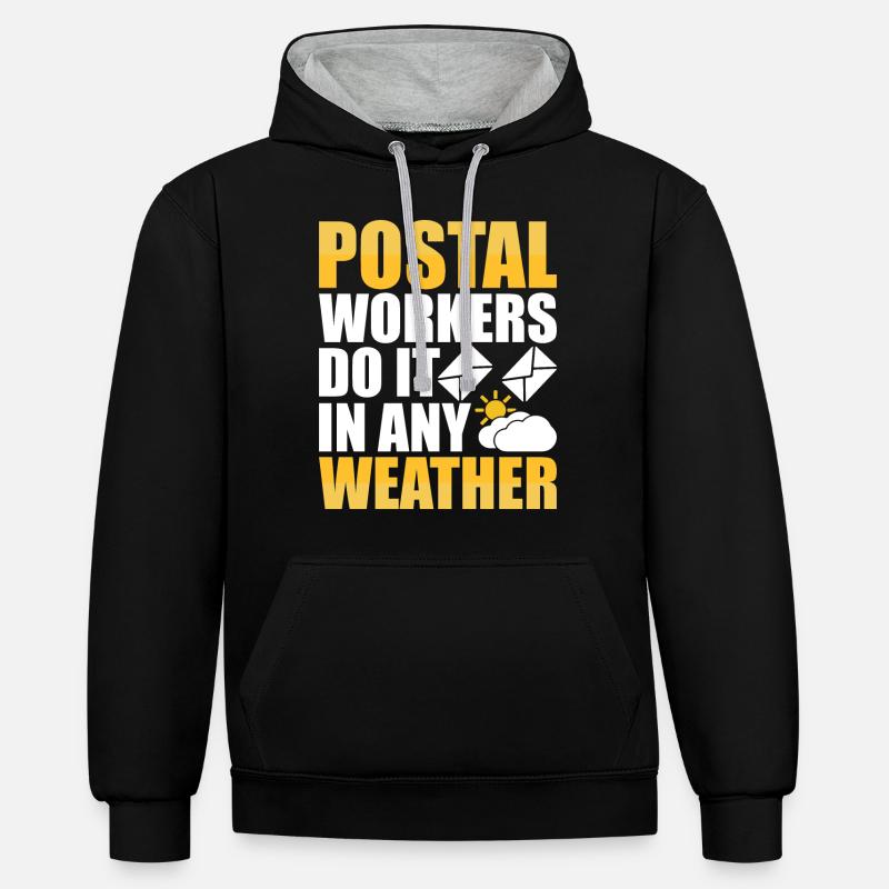 Postman Postman Postman - Contrast hoodie - black/heather grey
