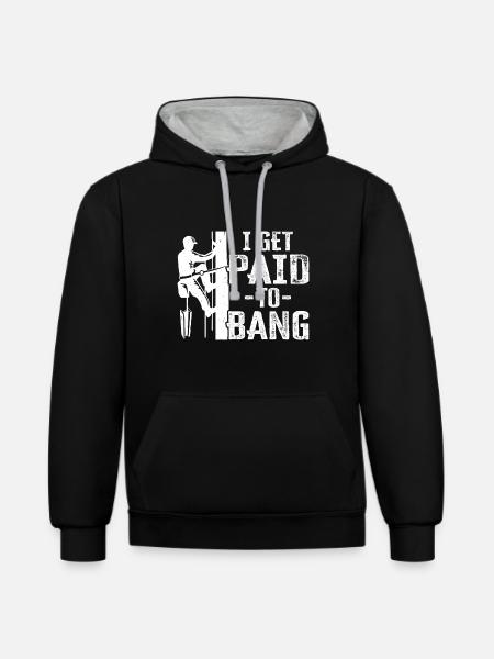 Stahlarbeiter Bauarbeiter - Kontrast-Hoodie - Schwarz/Grau meliert