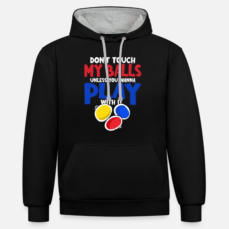 Jongler - Sweat à capuche contrasté - noir/gris chiné