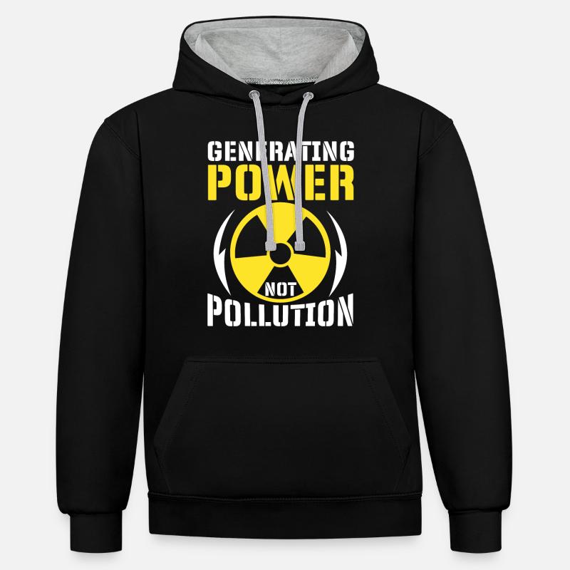Énergie nucléaire Technologie nucléaire - Sweat à capuche contrasté - noir/gris chiné