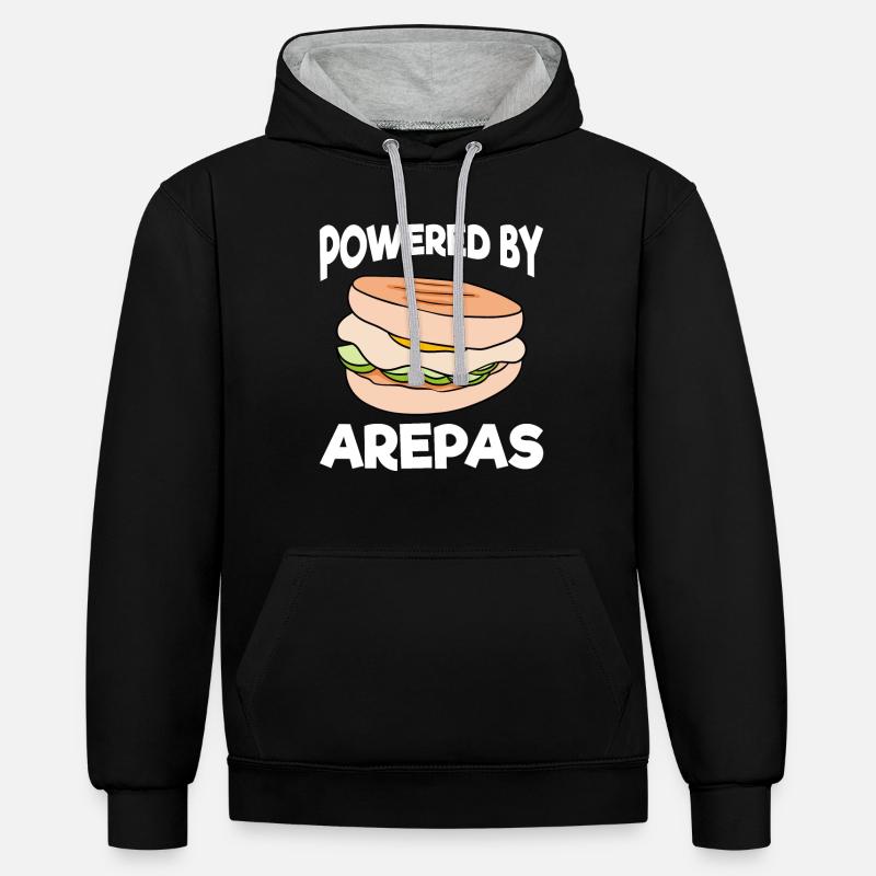 Propulsé par Arepas - Sweat à capuche contrasté - noir/gris chiné