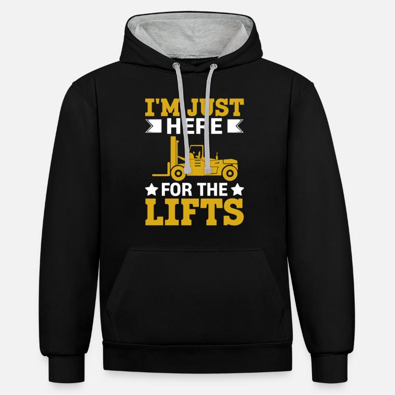 Gabelstaplerfahrer Gabelstaplerfahrer - Kontrast-Hoodie - Schwarz/Grau meliert