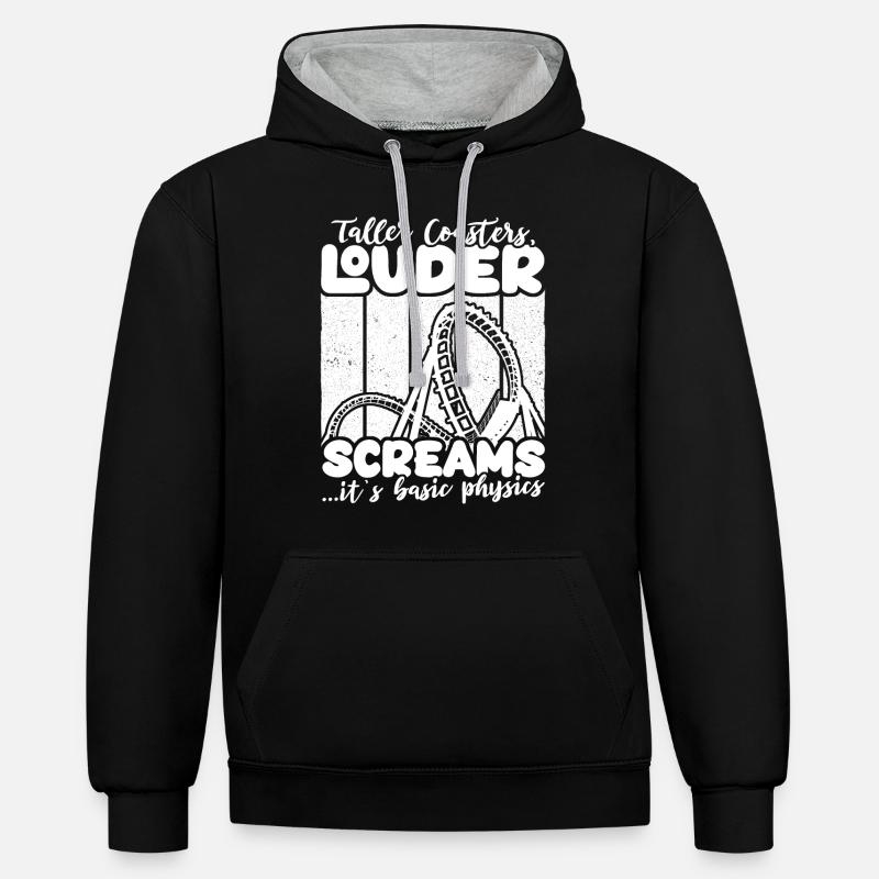 Achterbahn Roller Coaster - Contrast hoodie - black/heather grey