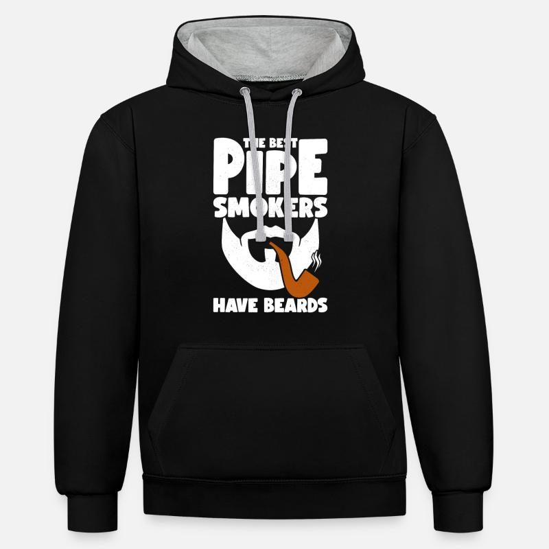 Pipe Pipe à fumer - Sweat à capuche contrasté - noir/gris chiné