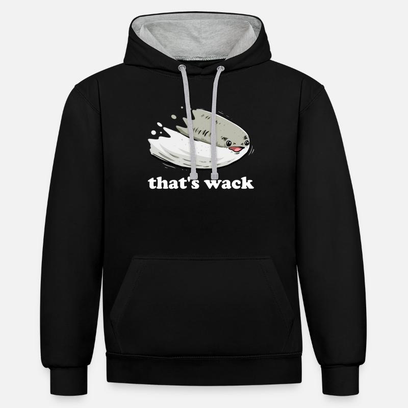 Drôle de poisson Sacabambaspi Meme - Sweat à capuche contrasté - noir/gris chiné