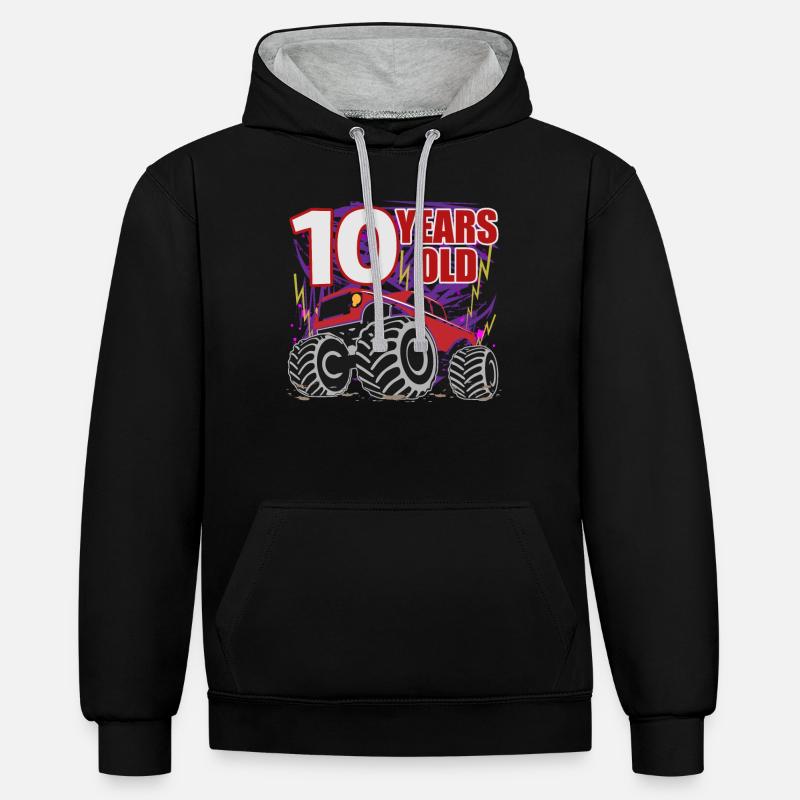 10e anniversaire Monster Truck Bash - Sweat à capuche contrasté - noir/gris chiné