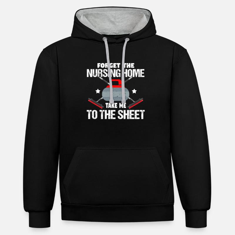 Curling Curler - Sweat à capuche contrasté - noir/gris chiné