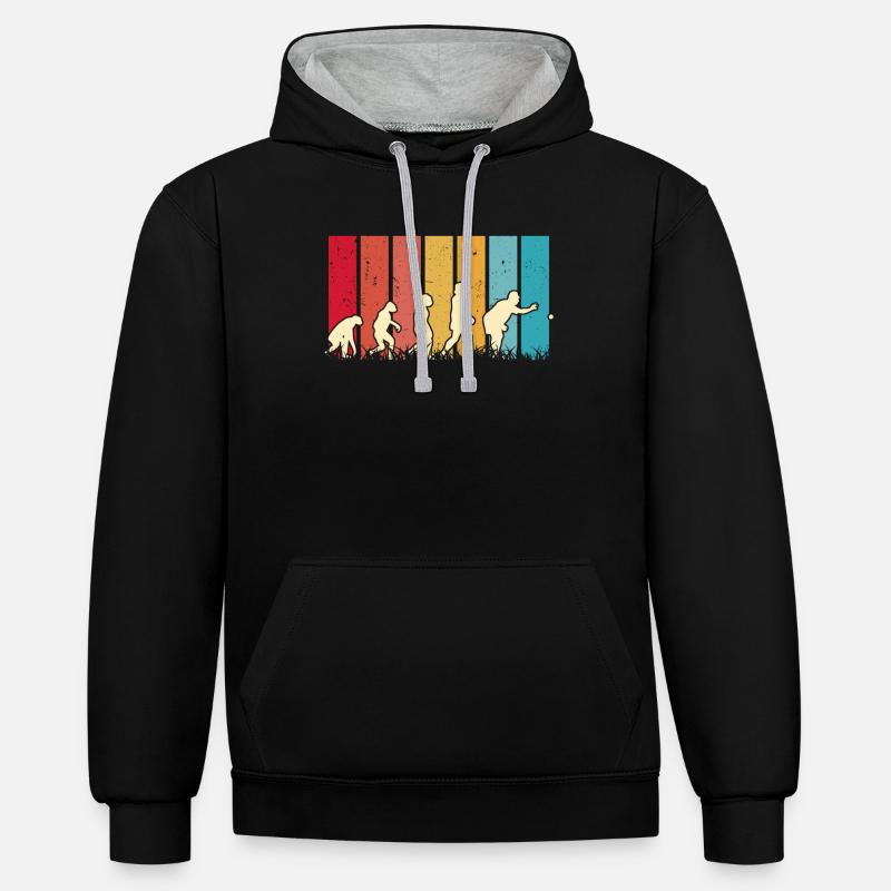 Boccia Evolution Boule Pétanque - Sweat à capuche contrasté - noir/gris chiné