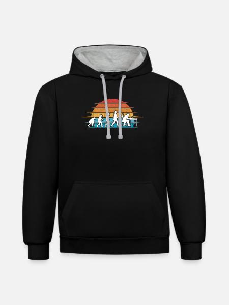 Informatiker Evolution Programmierer Nerd - Kontrast-Hoodie - Schwarz/Grau meliert