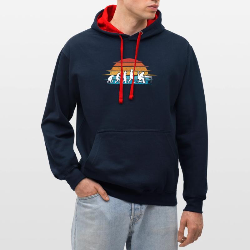 Informatiker Evolution Programmierer Nerd Kontrast-Hoodie