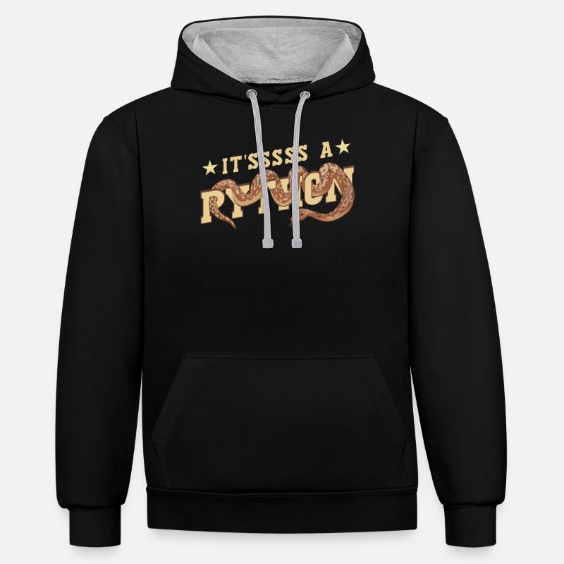 It'sssss a Python - Contrast hoodie - black/heather grey
