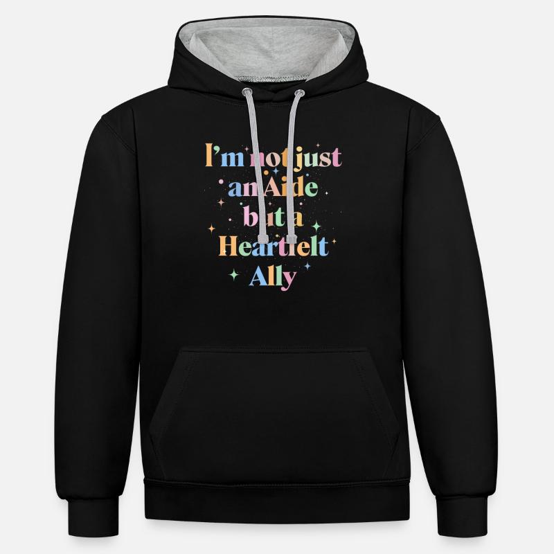 Aide à domicile - Sweat à capuche contrasté - noir/gris chiné