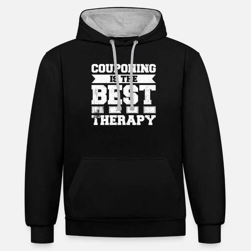 Coupon de points - Sweat à capuche contrasté - noir/gris chiné