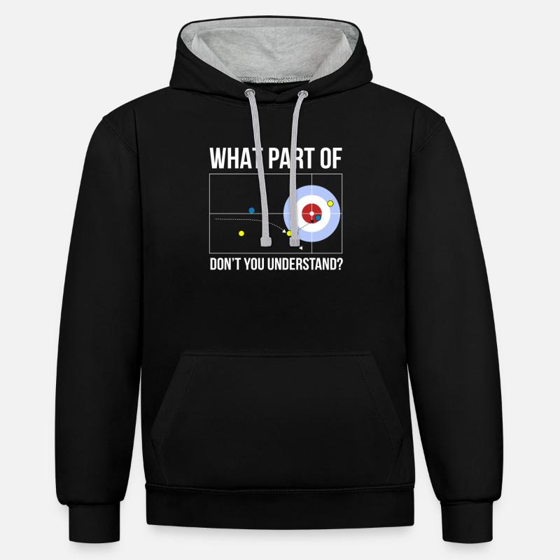 Curling Curler - Sweat à capuche contrasté - noir/gris chiné