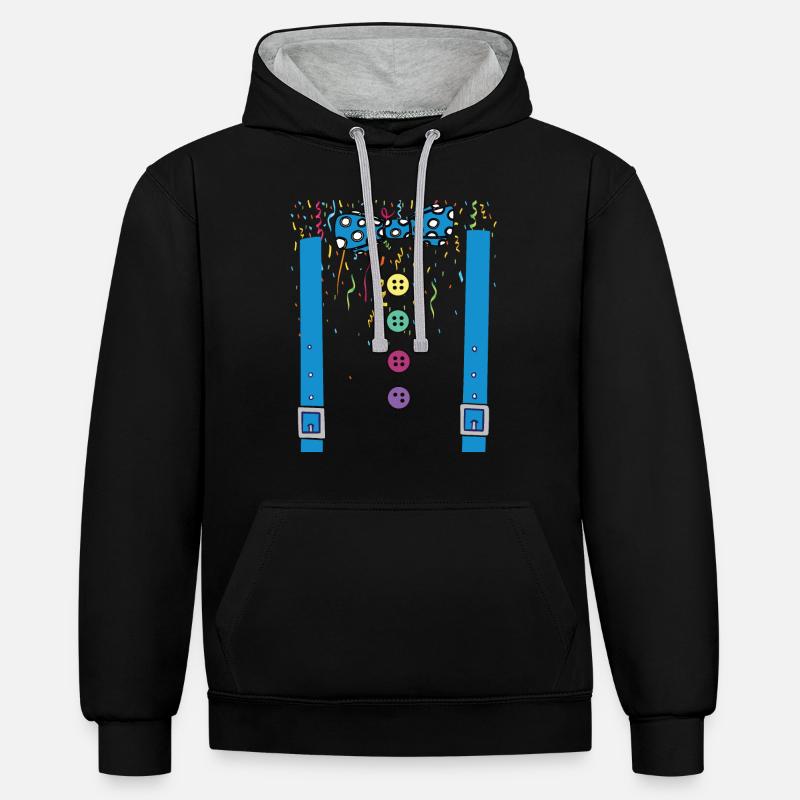 Costume de carnaval Carnaval Carnaval - Sweat à capuche contrasté - noir/gris chiné